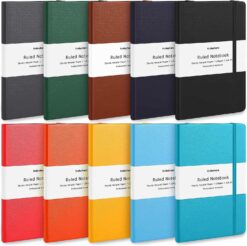 Huhuhero 10 Colors Lined Notebook Journal for Women Men, 120GSM 128 Pages Thick Paper Hardcover Notebooks