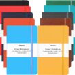 Huhuhero 10 Colors Lined Notebook Journal for Women Men, 120GSM 128 Pages Thick Paper Hardcover Notebooks
