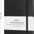Huhuhero Notebooks Journal, Ruled Notebook, Premium Thick Paper Lined Journal, Black Hardcover Notebook for Office Home School Business Writing Note Taking Journaling, 5