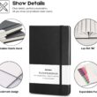 Huhuhero Notebooks Journal, Ruled Notebook, Premium Thick Paper Lined Journal, Black Hardcover Notebook