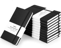Huhuhero Notebooks Journal, Ruled Notebook, Premium Thick Paper Lined Journal, Black Hardcover Notebook for Office Home School Business Writing Note Taking Journaling, 5"×8.25" (10, Black)