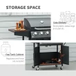 Outsunny Single Burner Portable Liquid Propane Gas Grill with Cabinet - Black 846-102V80BK