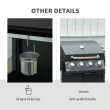 Outsunny Single Burner Portable Liquid Propane Gas Grill with Cabinet - Black 846-102V80BK