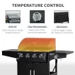 Outsunny Single Burner Portable Liquid Propane Gas Grill with Cabinet - Black 846-102V80BK