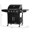 Outsunny Single Burner Portable Liquid Propane Gas Grill with Cabinet - Black 846-102V80BK