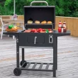 Royal Gourmet 24" Barrel Charcoal Grill with Side Shelves