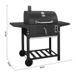 Royal Gourmet 24" Barrel Charcoal Grill with Side Shelves
