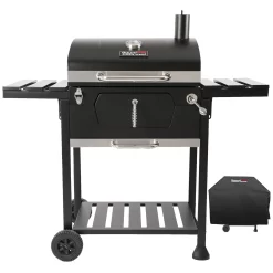 Royal Gourmet 24" Crop Barrel Charcoal Grill with Side Shelf and Cover CD1824EC
