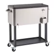 Trinity 100 Quarts Wheeled Serving Station/Cart , Stainless Steel/Dark Bronze