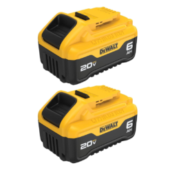 DEWALT 20V MAX Battery, 6 Ah, 2-Pack, Fully Charged in Under 90 Minutes (DCB206-2)