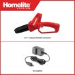 Homelite HOMCS10 12 V Lithium 6 in. Battery Pruning Mini Chainsaw with Internal 2.5 Ah Battery and Charger Homelite HOMCS10 12 V Lithium 6 in. Battery Pruning Mini Chainsaw with Internal 2.5 Ah Battery and Charger