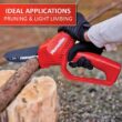 Homelite HOMCS10 12 V Lithium 6 in. Battery Pruning Mini Chainsaw with Internal 2.5 Ah Battery and Charger Homelite HOMCS10 12 V Lithium 6 in. Battery Pruning Mini Chainsaw with Internal 2.5 Ah Battery and Charger