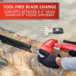 Homelite HOMHT10 12V Lithium Cordless Battery Grass Shear and Shrubber Trimmer with Internal 2.5 Ah Battery and Charger