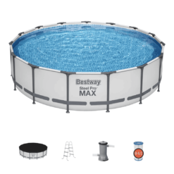 Bestway: Steel Pro MAX 15' X 42" Above Ground Pool Set - 3955 Gallon, Outdoor Family Pool, Corrosion & Puncture Resistant, Includes Filter, Pump, Ladder & Cover