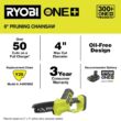 RYOBI PCLCW01B ONE+ 18V 6 in. Cordless Battery Compact Pruning Mini Chainsaw (Tool Only)
