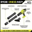 RYOBI PSBLB01B ONE+ HP 18V Brushless Cordless 220 CFM 140 MPH Compact Blower (Tool-Only)