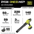 RYOBI PSBLB01B ONE+ HP 18V Brushless Cordless 220 CFM 140 MPH Compact Blower (Tool-Only)