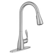 Moen 87912SRS Georgene High Arc One Hole Spot Resist Stainless Single Handle Pull-down Kitchen Faucet with Sprayer (Deck Plate Included)