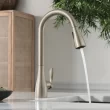 Moen 87912SRS Georgene High Arc One Hole Spot Resist Stainless Single Handle Pull-down Kitchen Faucet with Sprayer (Deck Plate Included)