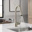 Moen 87912SRS Georgene High Arc One Hole Spot Resist Stainless Single Handle Pull-down Kitchen Faucet with Sprayer (Deck Plate Included)
