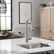 Moen 87912SRS Georgene High Arc One Hole Spot Resist Stainless Single Handle Pull-down Kitchen Faucet with Sprayer (Deck Plate Included)