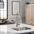 Moen 87912SRS Georgene High Arc One Hole Spot Resist Stainless Single Handle Pull-down Kitchen Faucet with Sprayer (Deck Plate Included)