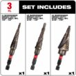 MILWAUKEE 48-89-9254 SHOCKWAVE Impact Duty Step Bit 3 Piece Set (#1, #2, #4)