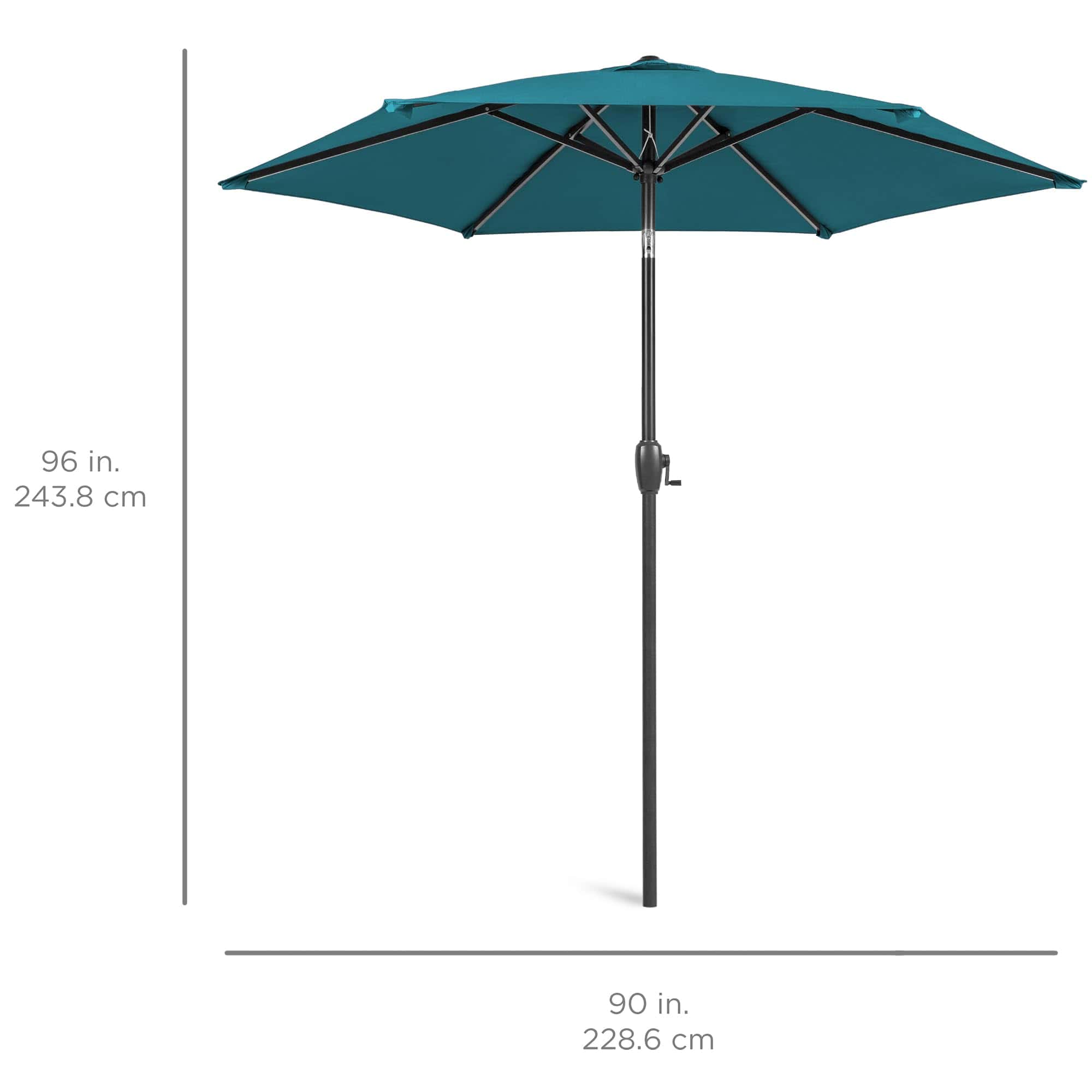 Best Choice Products 7.5ft Heavy-Duty Round Outdoor Market Table Patio Umbrella w/Steel Pole - Cerulean Best Choice Products 7.5ft Heavy-Duty Round Outdoor Market Table Patio Umbrella w/Steel Pole - Cerulean - Image 2
