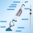 Enhulk Pool Vacuum for Above Ground Pool with a Telescopic Pole, T403 Handheld Rechargeable Pool Cleaner