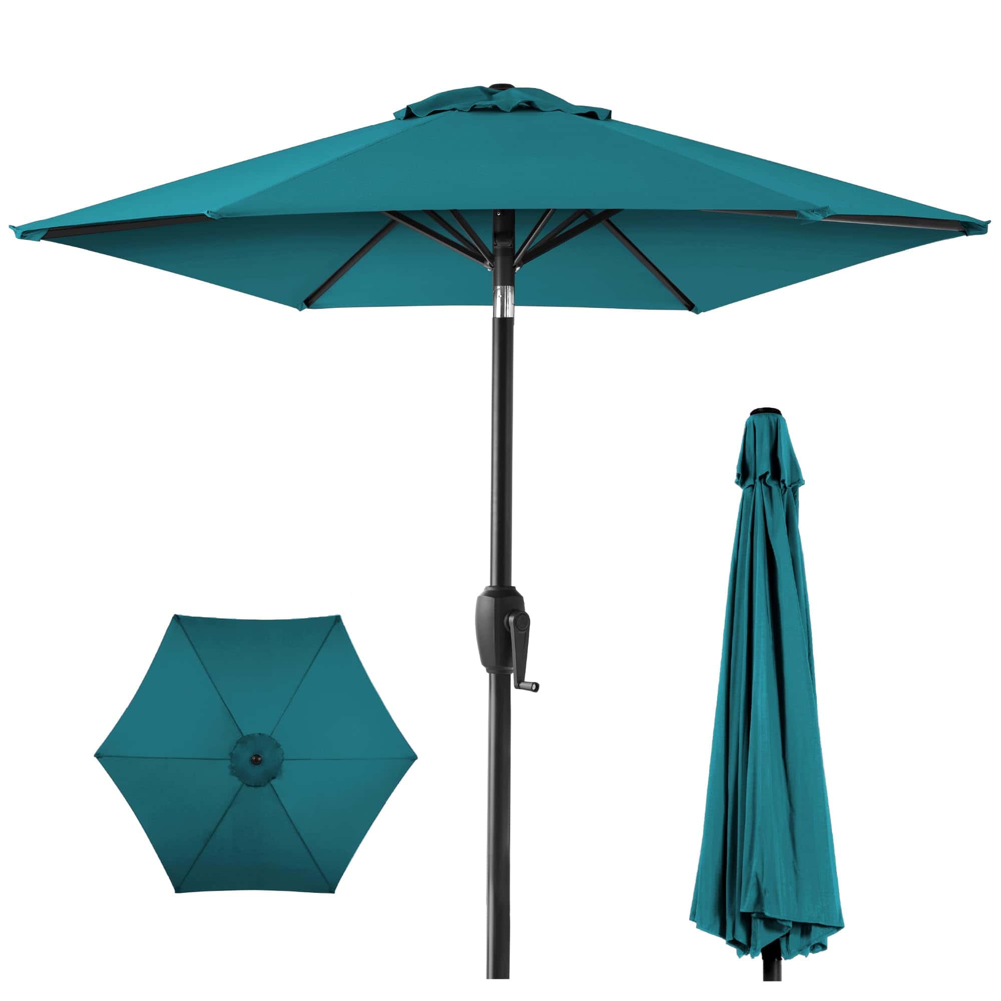 Best Choice Products 7.5ft Heavy-Duty Round Outdoor Market Table Patio Umbrella w/Steel Pole - Cerulean Best Choice Products 7.5ft Heavy-Duty Round Outdoor Market Table Patio Umbrella w/Steel Pole - Cerulean