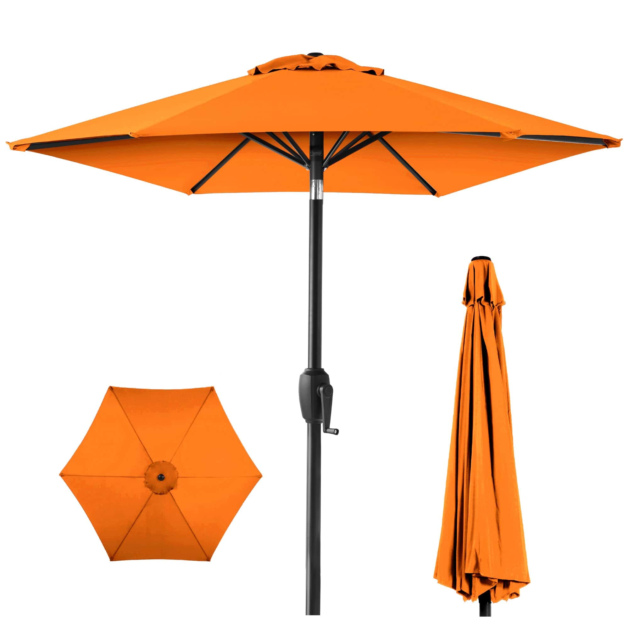 Best Choice Products 7.5ft Heavy-Duty Round Outdoor Market Table Patio Umbrella w/Steel Pole - Orange Best Choice Products 7.5ft Heavy-Duty Round Outdoor Market Table Patio Umbrella w/Steel Pole - Orange