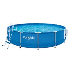 Funsicle P2001536F 15 ft. Round 36 in. Deep Metal Frame Above Ground Pool with Pump, Blue