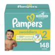Pampers Swaddlers Diapers - Size 2, 148 Count, Ultra Soft Disposable Baby Diapers