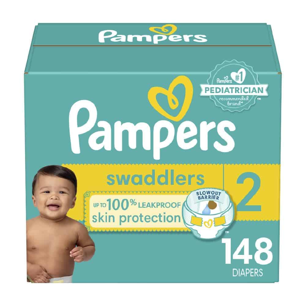Pampers Swaddlers Diapers - Size 2, 148 Count, Ultra Soft Disposable Baby Diapers Pampers Swaddlers Diapers - Size 2, 148 Count, Ultra Soft Disposable Baby Diapers