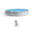 Intex 26711EH 12 Foot x 30 Inch Prism Frame Round Above Ground Outdoor Backyard Swimming Pool Set