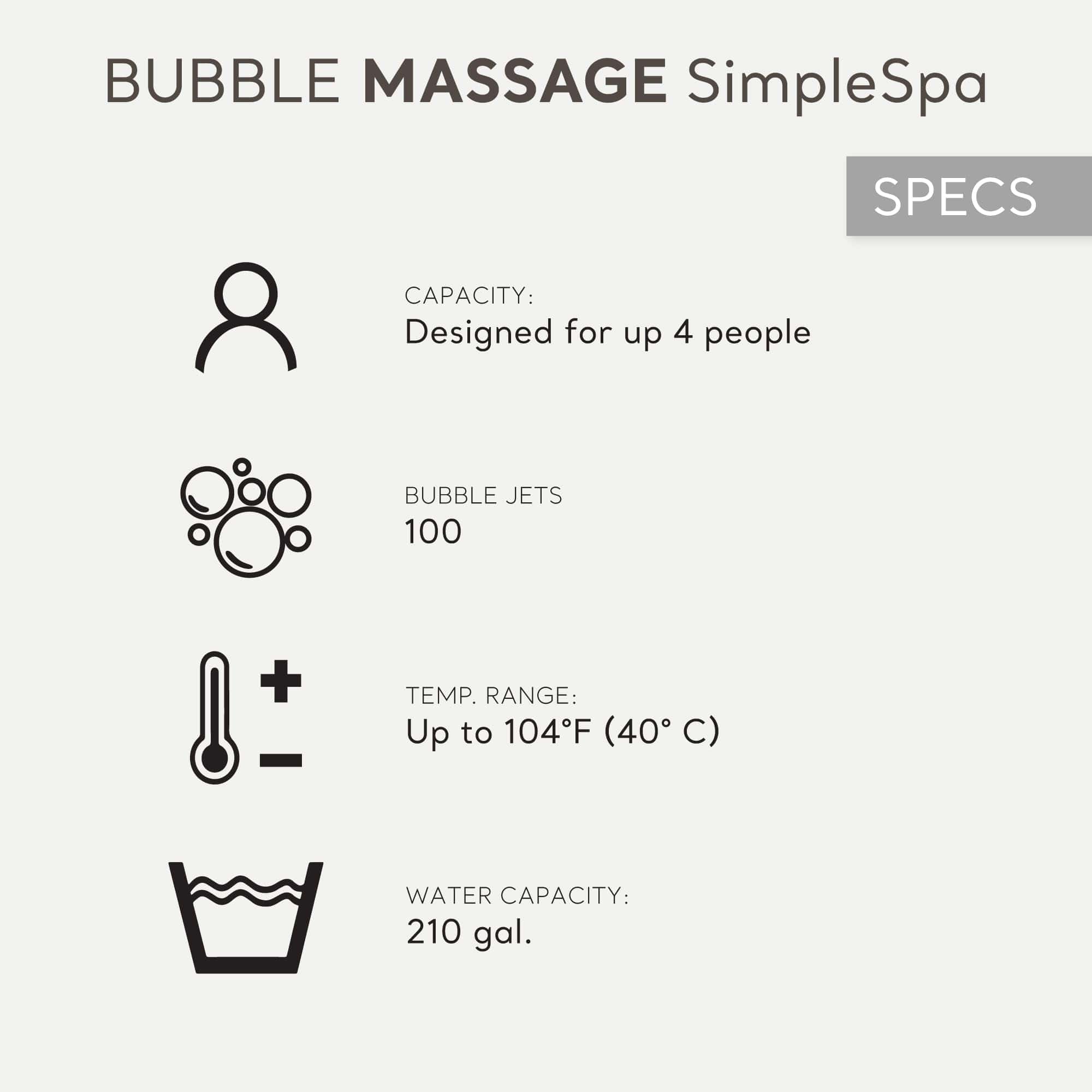 INTEX 28483E SimpleSpa Bubble Massage Spa- 4 Person Capacity – Built-in QuickFill Inflation - 77" x 26" INTEX 28483E SimpleSpa Bubble Massage Spa- 4 Person Capacity – Built-in QuickFill Inflation - 77" x 26" - Image 6