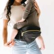 Tushbaby - Safety-Certified Hip Seat Baby Carrier - Mom’s Choice Award Winner, Seen on Shark Tank (Carrier, Black/Gold)