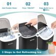 EUHOMY Countertop Ice Maker, Fresh Ice in 6 Minutes - 26 Lbs Daily, Portable, Auto-Cleaning (Black)