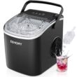 EUHOMY Countertop Ice Maker, Fresh Ice in 6 Minutes - 26 Lbs Daily, Portable, Auto-Cleaning (Black)