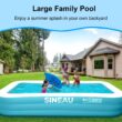 Sineau Inflatable Pool for Kids and Adults,120" X 72" X 22" Oversized Thickened Family Swimming Pool