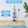 Enhulk Pool Vacuum for Above Ground Pool with a Telescopic Pole, T403 Handheld Rechargeable Pool Cleaner