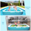 Sineau Inflatable Pool for Kids and Adults,120" X 72" X 22" Oversized Thickened Family Swimming Pool