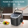 EUHOMY Countertop Ice Maker, Fresh Ice in 6 Minutes - 26 Lbs Daily, Portable, Auto-Cleaning (Black)