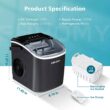 EUHOMY Countertop Ice Maker, Fresh Ice in 6 Minutes - 26 Lbs Daily, Portable, Auto-Cleaning (Black)