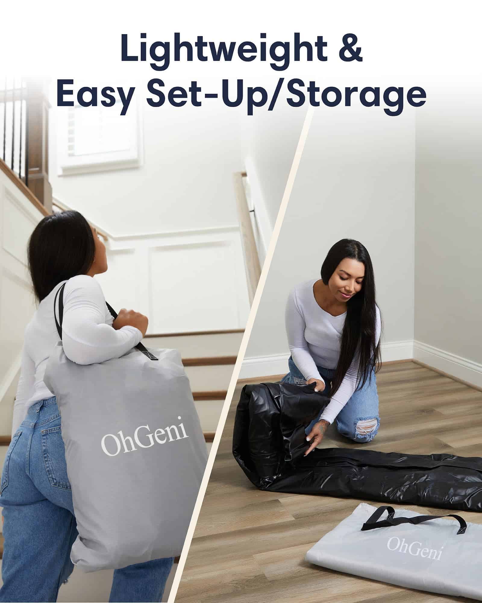 OhGeni Air Mattress Queen with Built-in Pump for Guest, 18" Tall Colchon Inflable Camping Blow Up Air Bed with Carrying Bag OhGeni Air Mattress Queen with Built-in Pump for Guest, 18" Tall Colchon Inflable Camping Blow Up Air Bed with Carrying Bag - Image 4