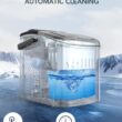 Electactic Ice Maker Countertop, Efficient Easy Carry Ice Machine, Self-Cleaning Ice Maker with Ice Scoop & Basket, Black