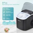 EUHOMY Countertop Ice Maker, Fresh Ice in 6 Minutes - 26 Lbs Daily, Portable, Auto-Cleaning (Black)