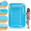 Sloosh Inflatable Tanning Pool Lounge Float, 70" x 46" Suntan Tub Raft Floatie, L-Blue Sloosh Inflatable Tanning Pool Lounge Float, 70" x 46" Suntan Tub Raft Floatie, L-Blue