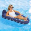 Aqua LEISURE Luxury Water Pool Lounge – Extra Large – Inflatable Pool Floats for Adults - Luxury Lounge Navy/Light Blue