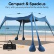 Vibemo Beach Tent, UPF50+ Protection Sun Shelter with 8 Sandbags, 10 x 10ft